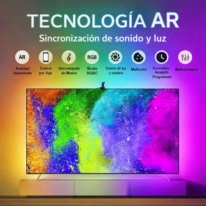 TV COLOR FLOW 360° – LUZ LED RGB CON CÁMARA SENSOR PARA TV