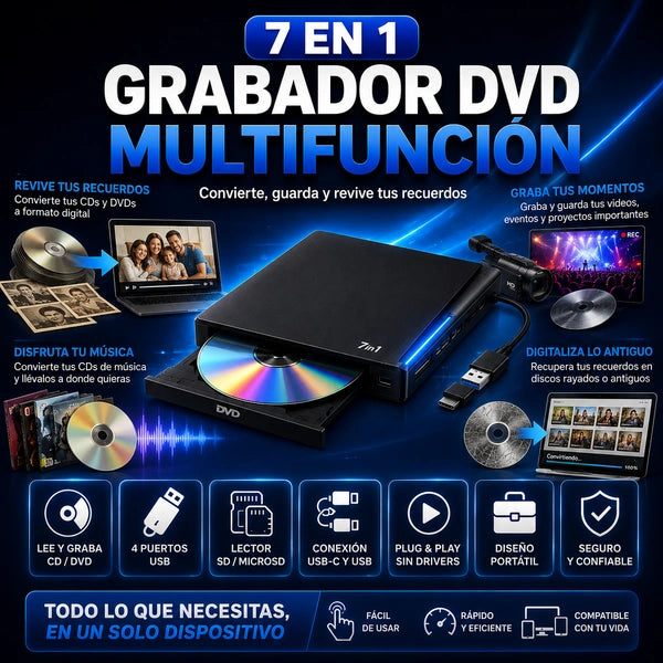 GRABADOR DVD MULTIFUNCIÓN 7 EN 1