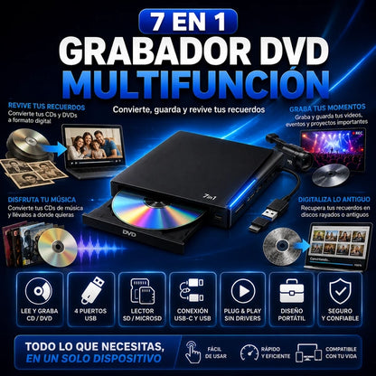 GRABADOR DVD MULTIFUNCIÓN 7 EN 1