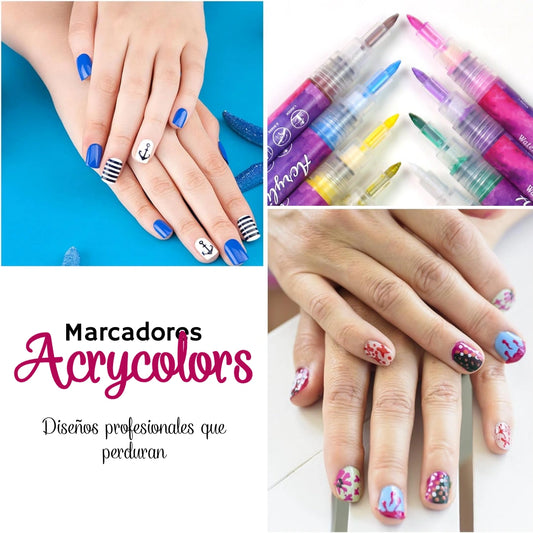 MARCADORES ACRYCOLORS - DISEÑO DE UÑAS