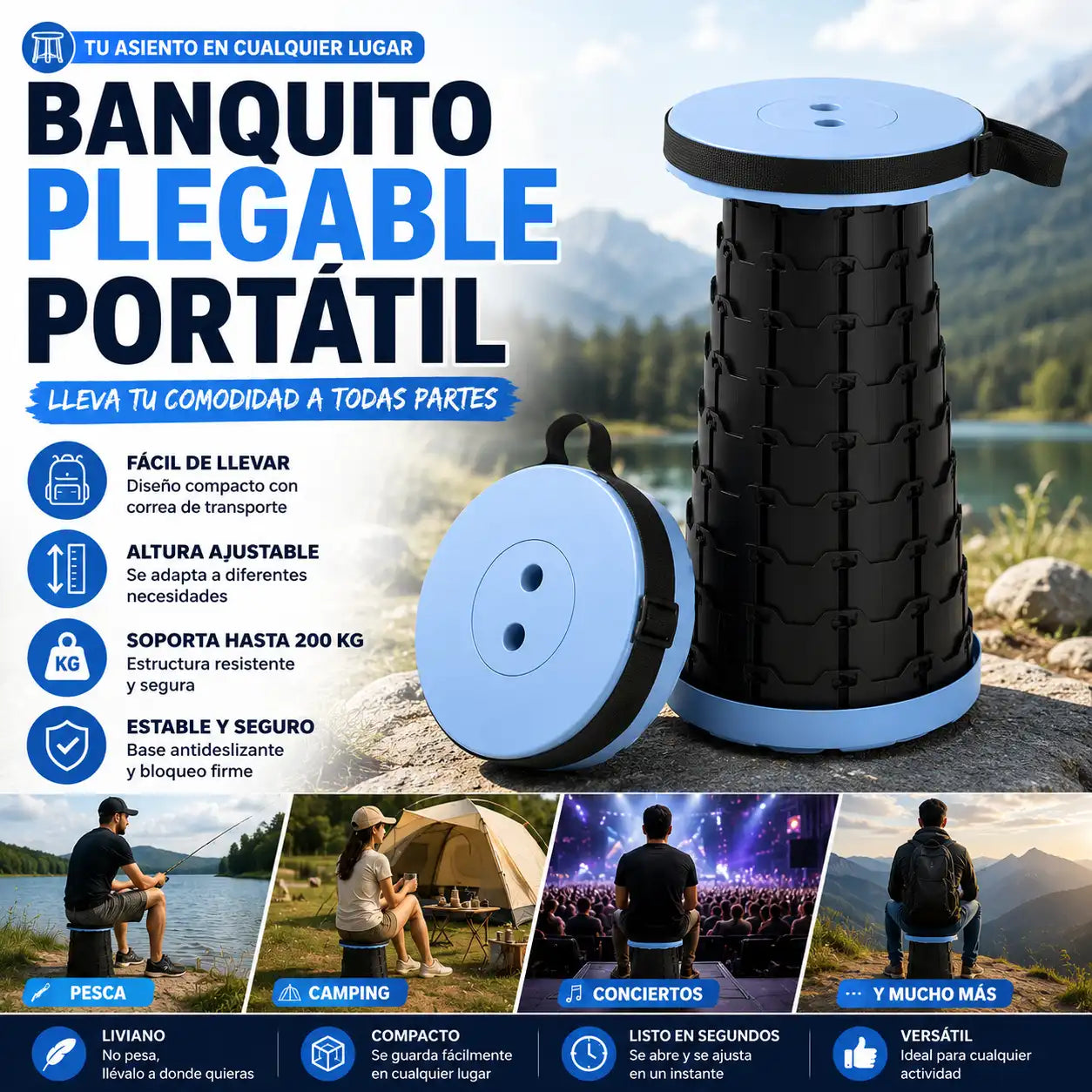 BANQUITO PLEGABLE PORTÁTIL