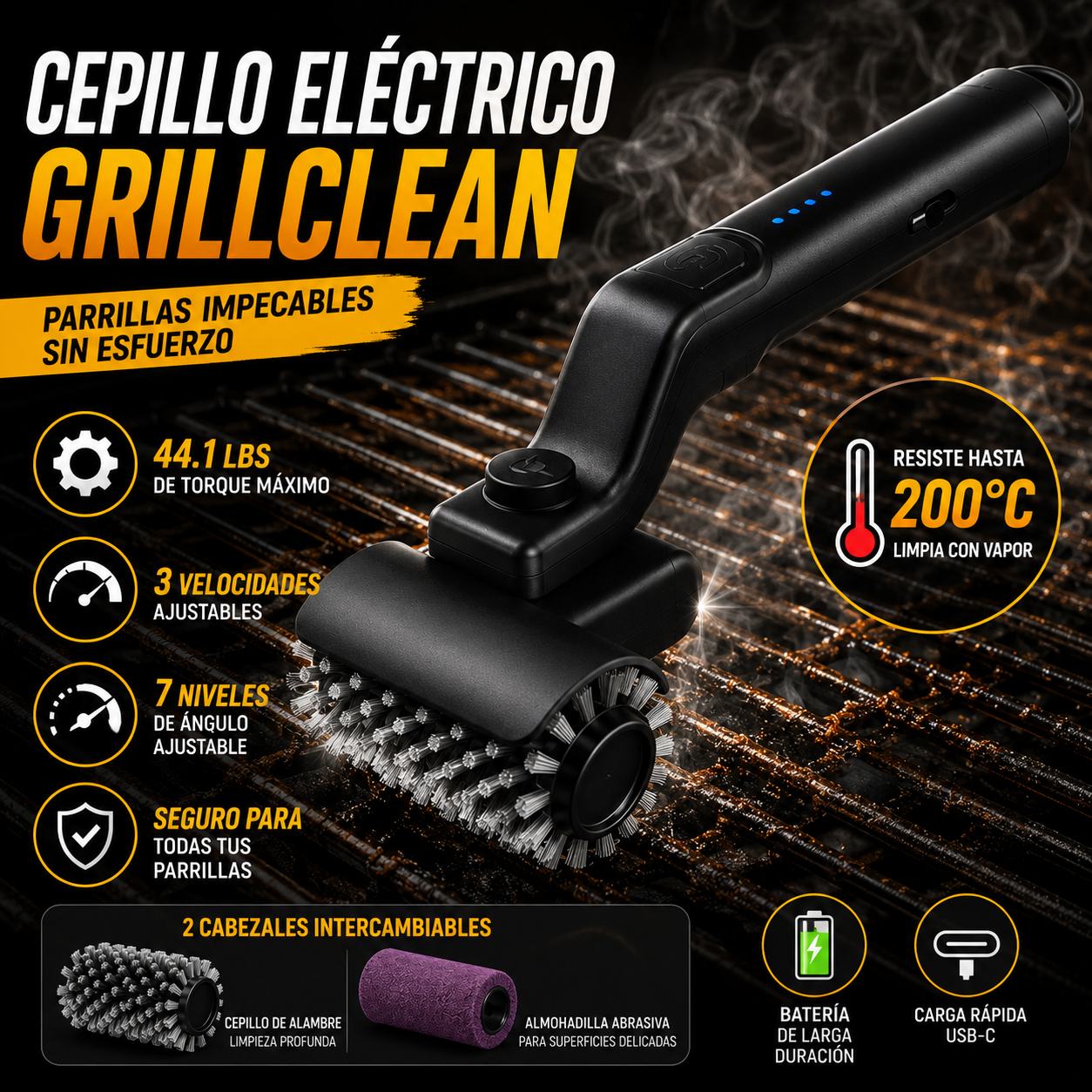 CEPILLO ELÉCTRICO GRILLCLEAN