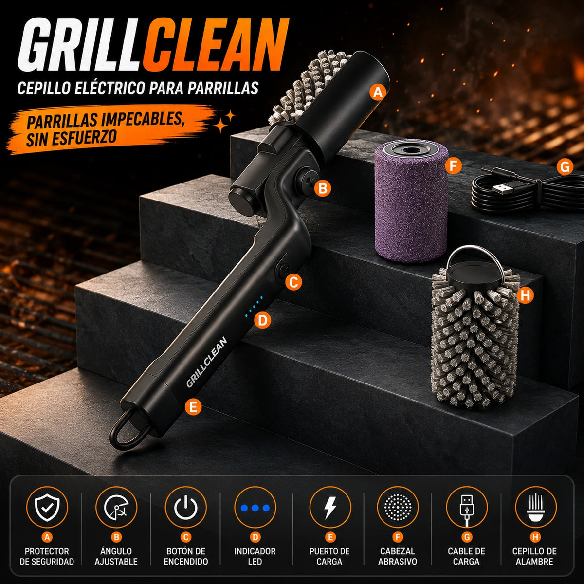 CEPILLO ELÉCTRICO GRILLCLEAN