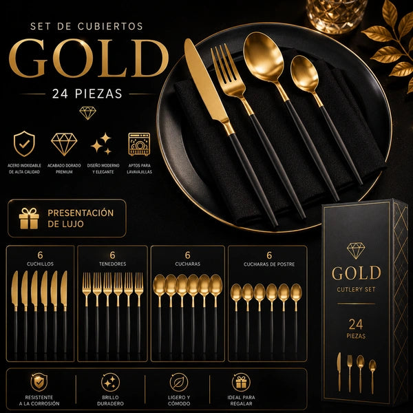 GOLD SET DE CUBIERTOS