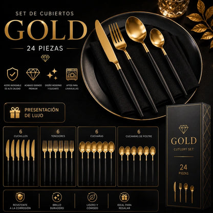 GOLD SET DE CUBIERTOS