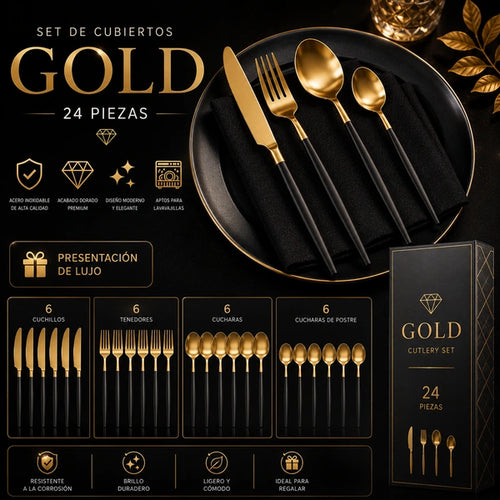 GOLD SET DE CUBIERTOS