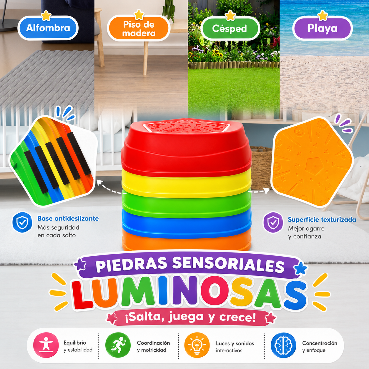 PIEDRAS SENSORIALES LUMINOSAS