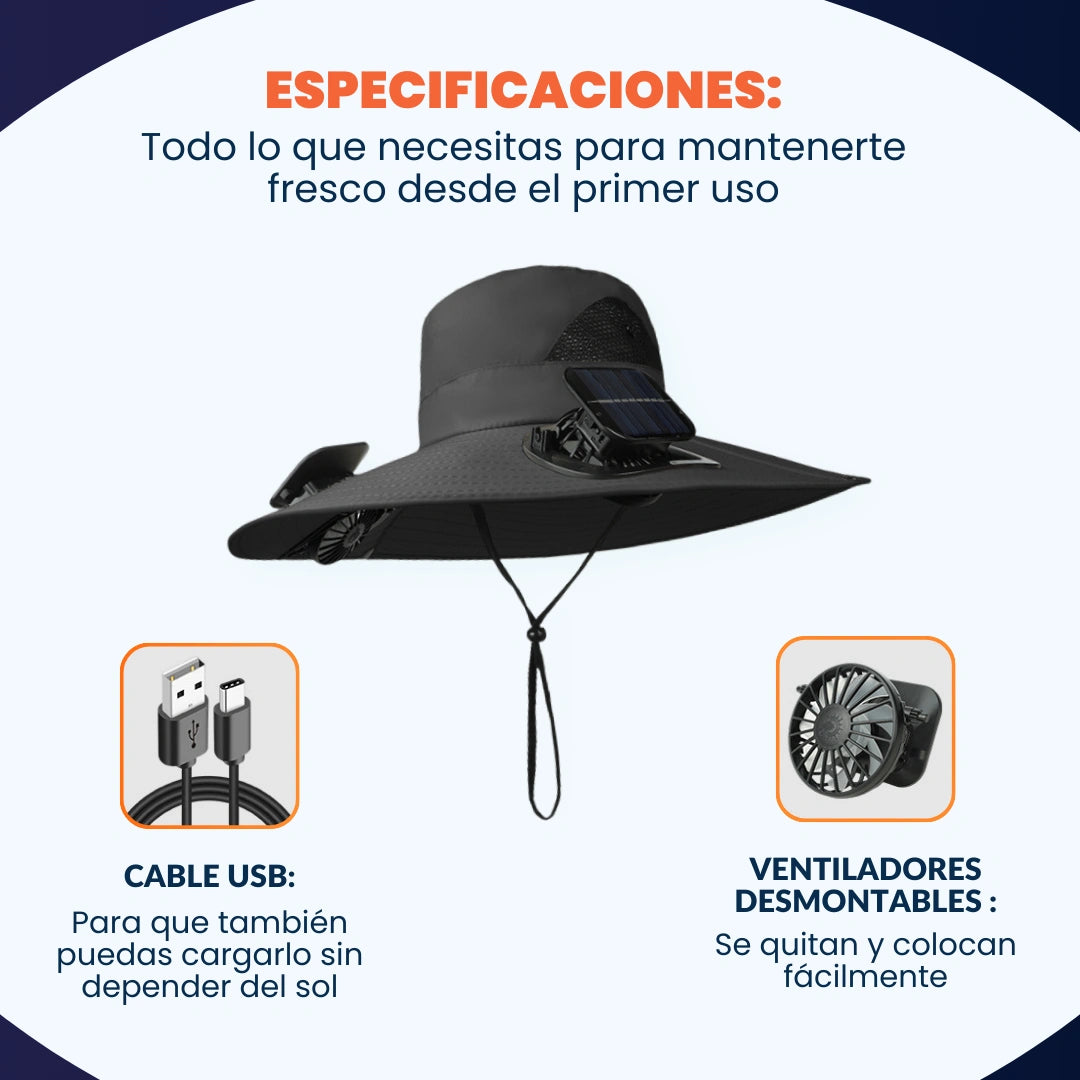 SOMBRERO CON VENTILADORES - AIR PRO