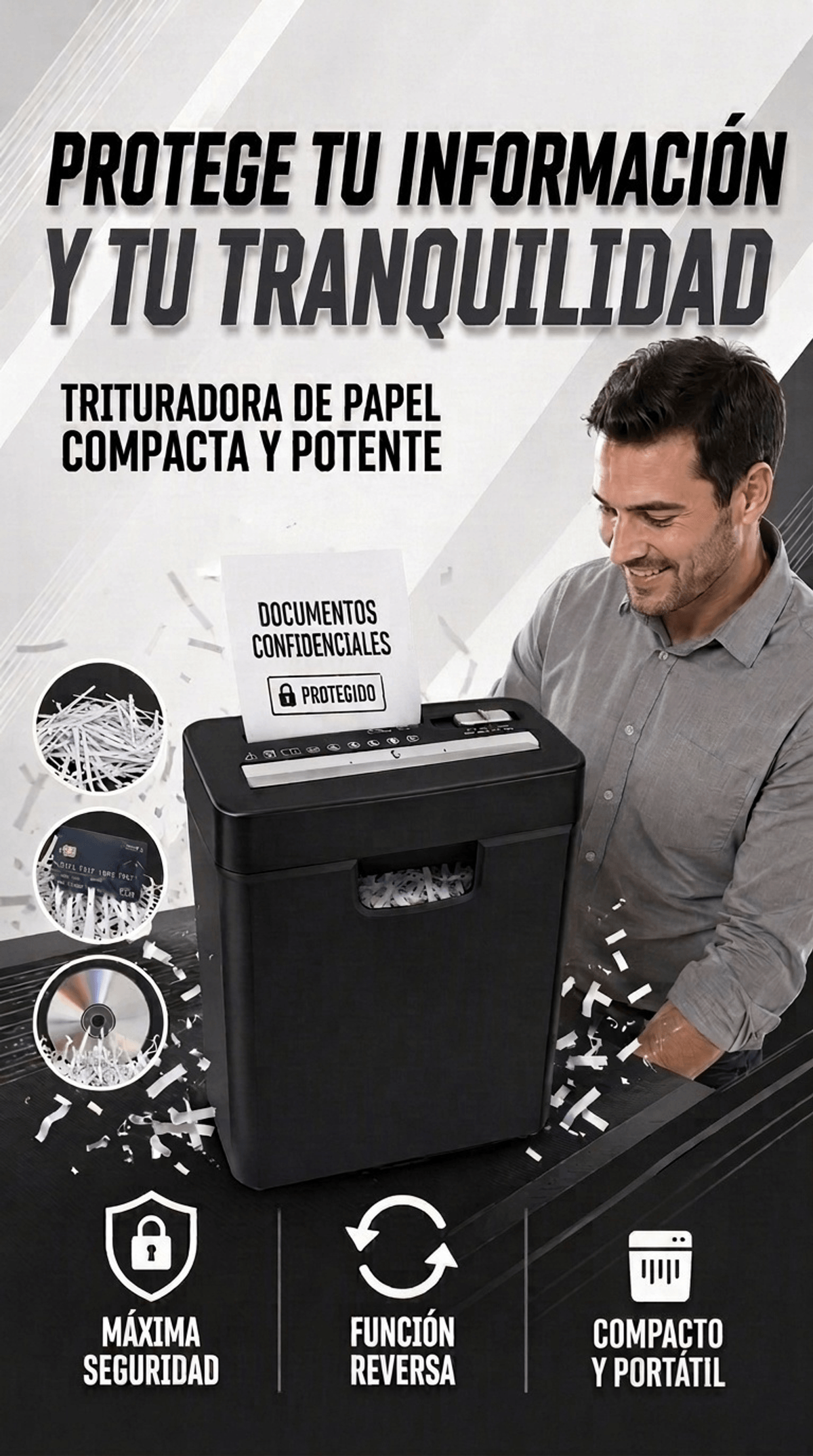 TRITURADORA DE PAPEL PLUS