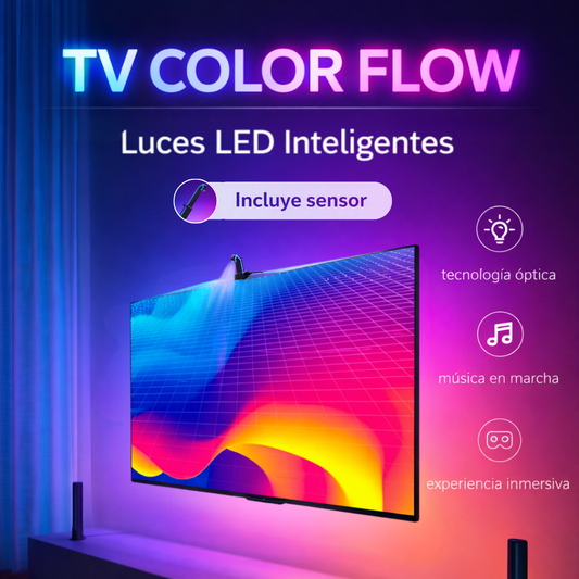 TV COLOR FLOW 360° – LUZ LED RGB CON CÁMARA SENSOR PARA TV