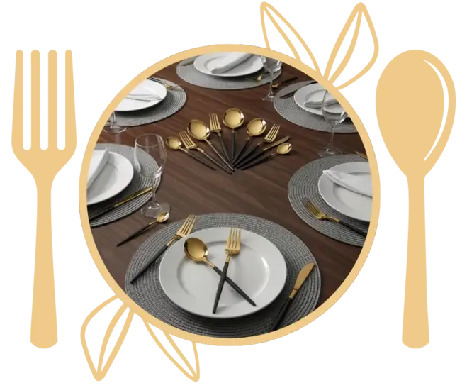 Gold set cubiertos