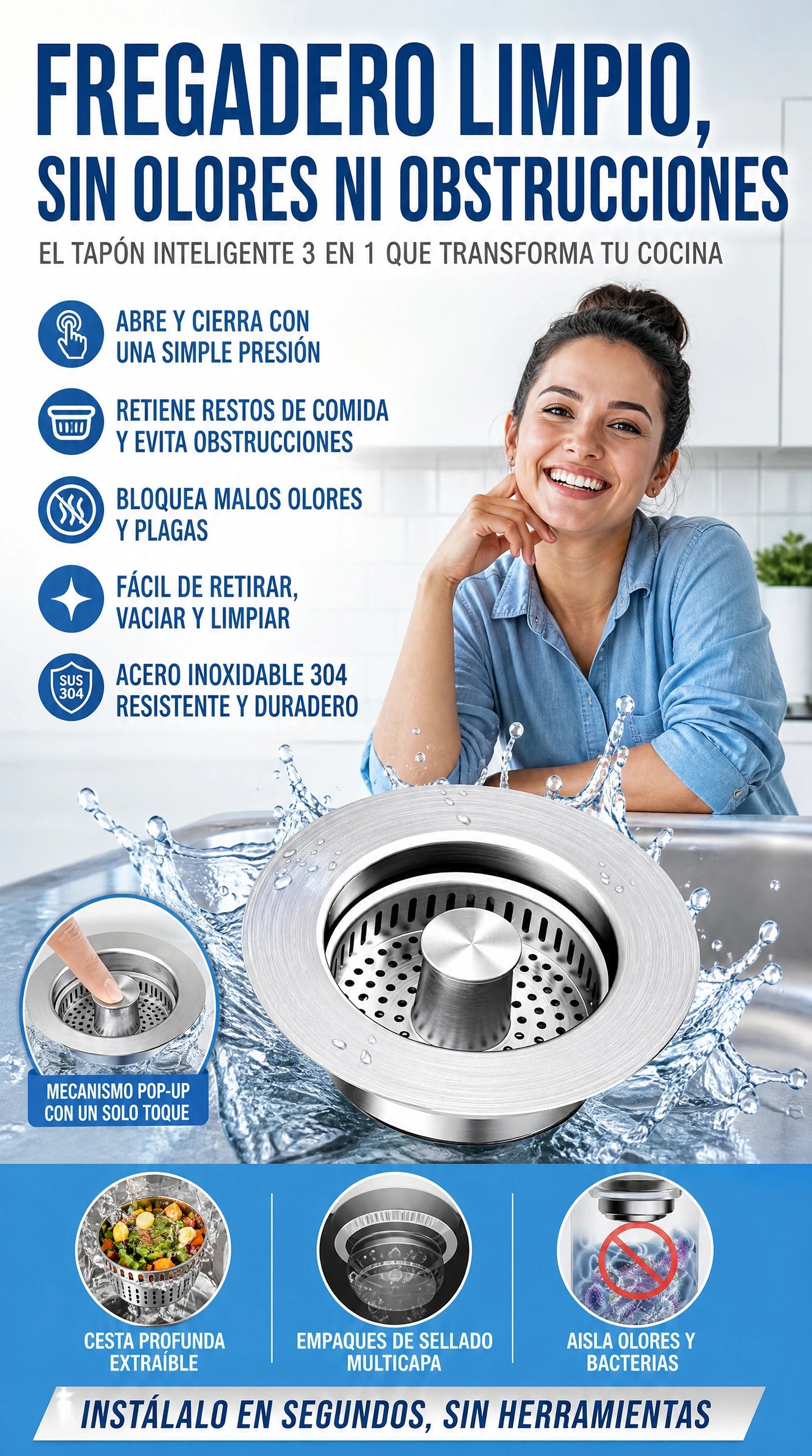 TAPÓN INTELIGENTE PARA FREGADERO