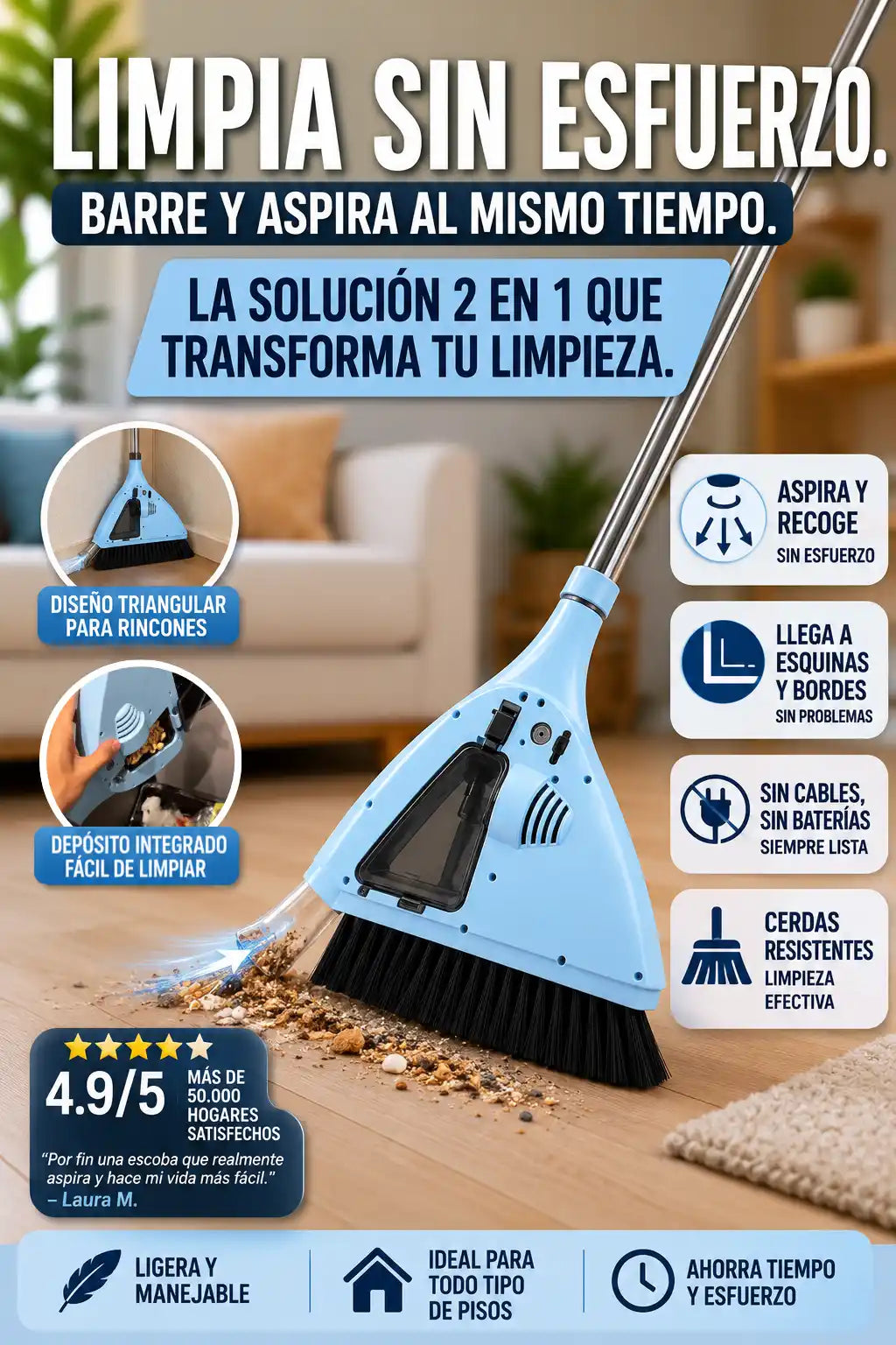 ESCOBA ASPIRADORA 2 EN 1