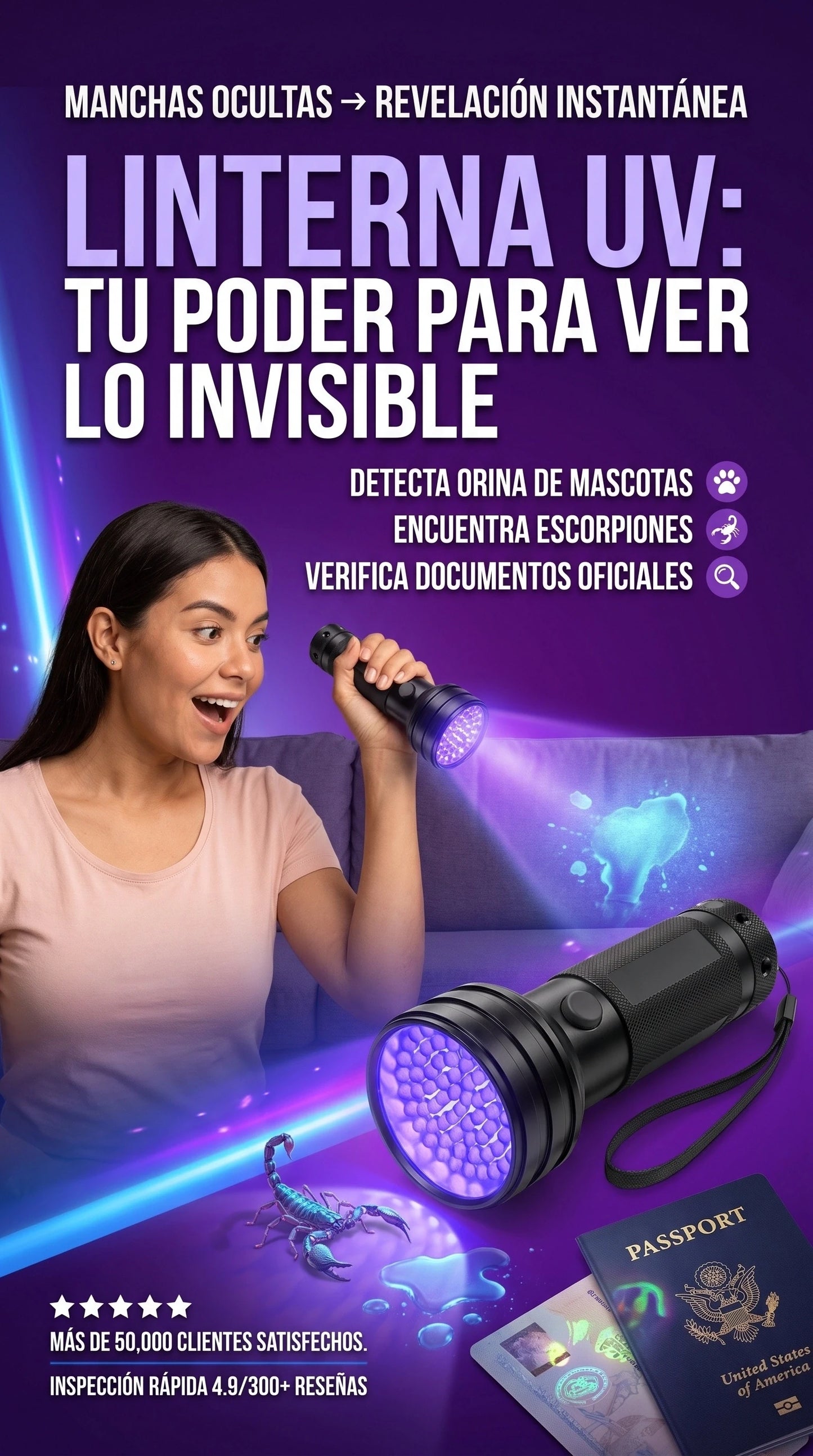 LINTERNA DE LUZ UV