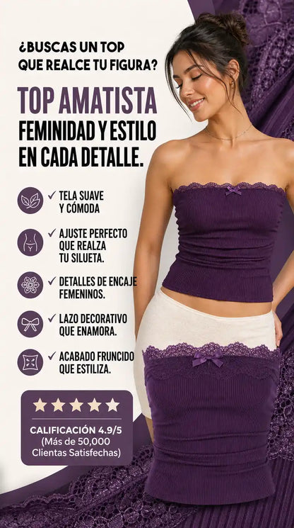 TOP AMATISTA CON ENCAJE