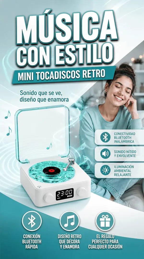 MINI TOCADISCOS RETRO