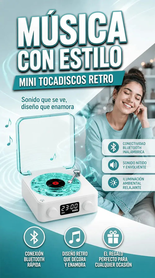 MINI TOCADISCOS RETRO