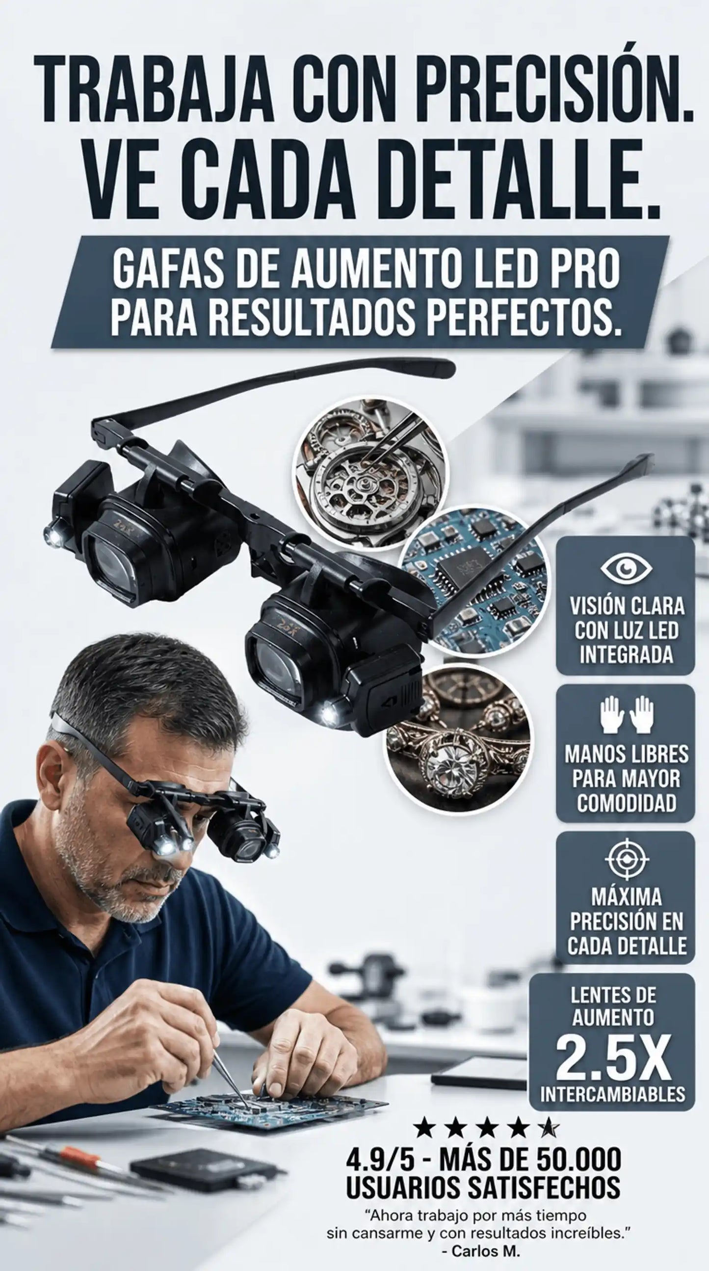 GAFAS DE AUMENTO LED PRO
